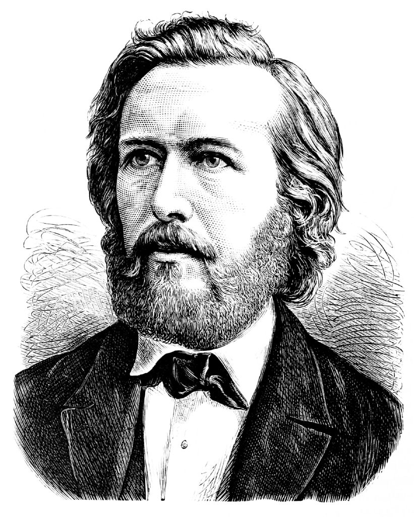 Black and white portait of a man called Ernst Haeckel done in the style of a vintage print